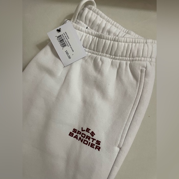 Bandier NWT Les Sports joggers in White Front Pockets Mid Rise Relaxed Fit S - Picture 7 of 13